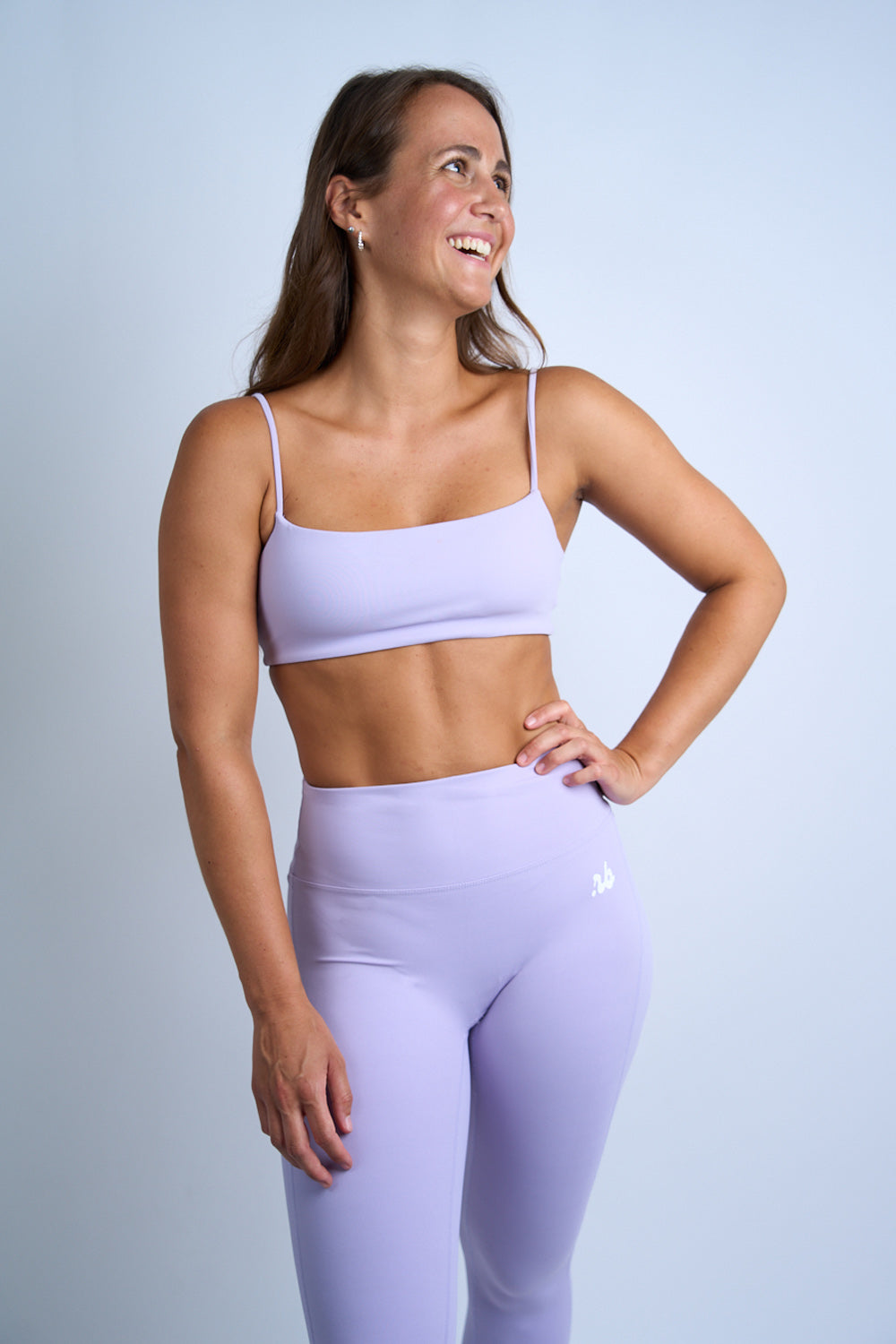 Light Purple Shaping Scrunch Leggings von vorne Nahaufnahme