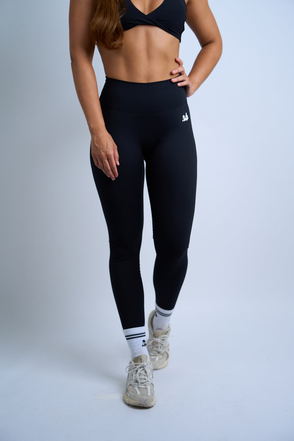 Black Shaping Scrunch Leggings von vorne Nahaufnahme