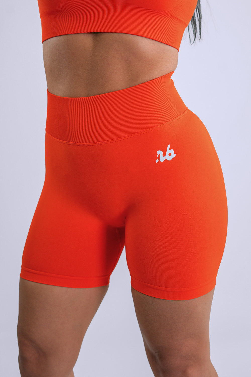 orange Coast Lift Seamless Scrunch Shorts von vorne Nahaufnahme