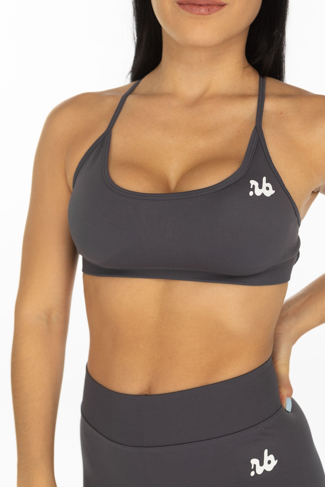 grauer Cococabana Seamless Sport-BH von vorne